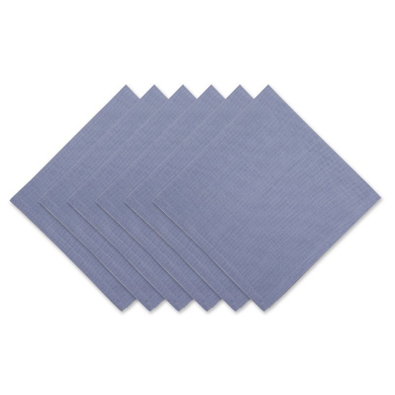 Design Imports Stonewash Blue Solid Napkin Set/6