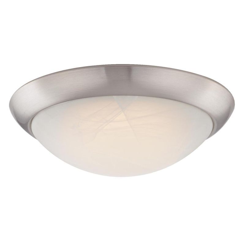 Elegant Brushed Nickel 11" LED Flush Mount with White Glass