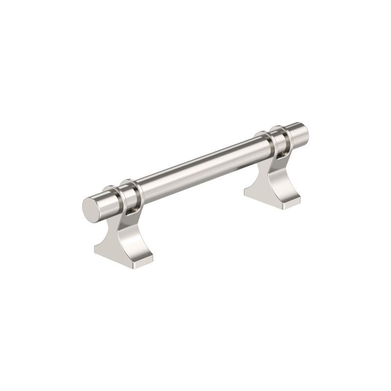 Polished Nickel 3-3/4 Inch Modern Industrial Cabinet Pull