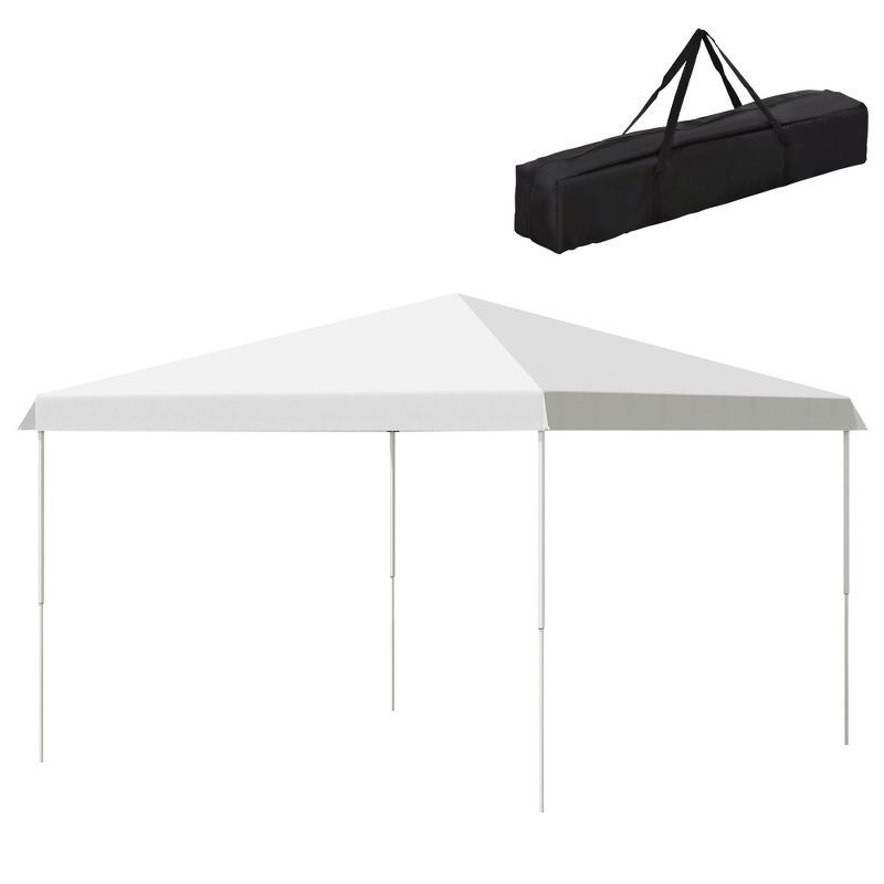 White 13' x 13' Adjustable Height Pop-Up Canopy Tent