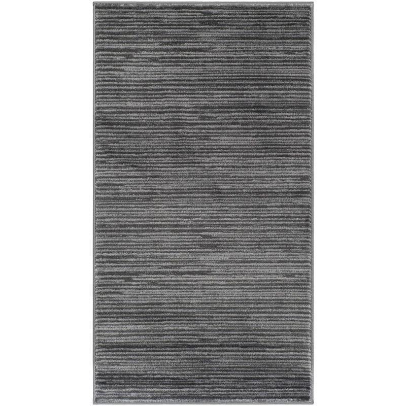 Elysian Gray Hand-Knotted 26" x 4" Synthetic Area Rug