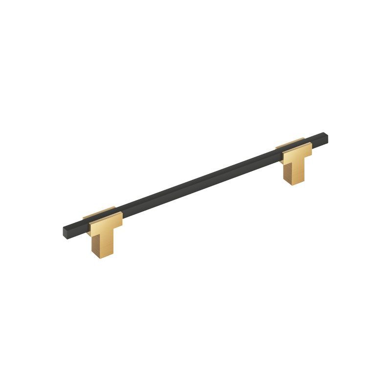 Champagne Bronze and Matte Black 7-9/16" Bar Pull