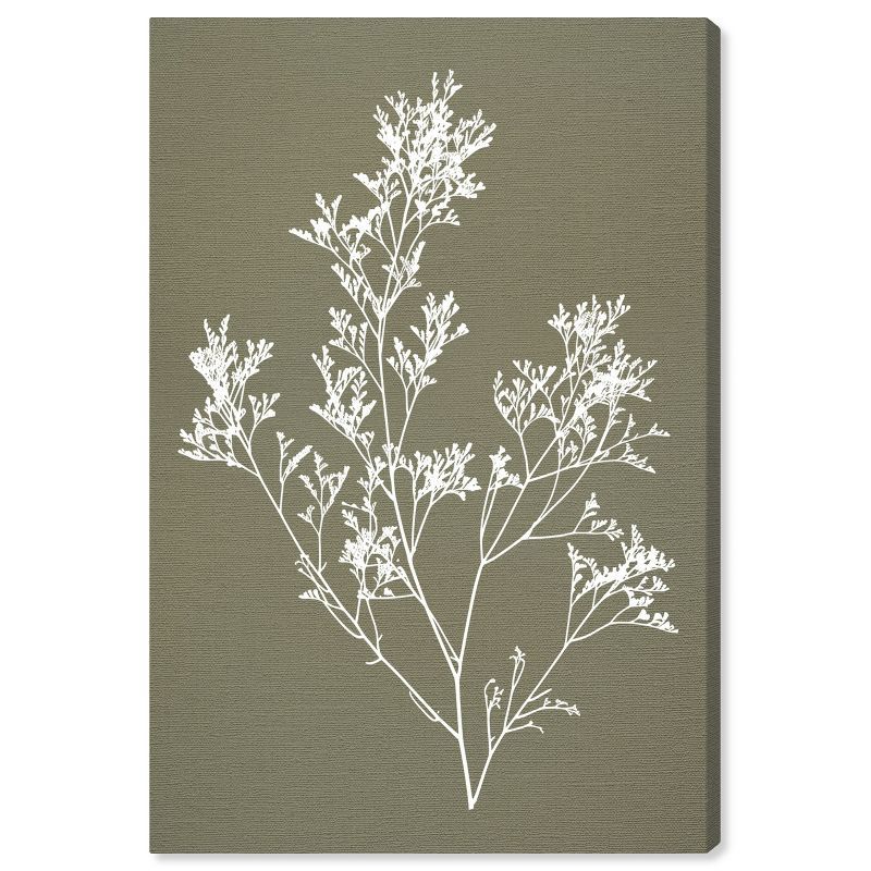 Timeless Leaf Botanical Art Print on Canvas, 20" x 30", Gray and White