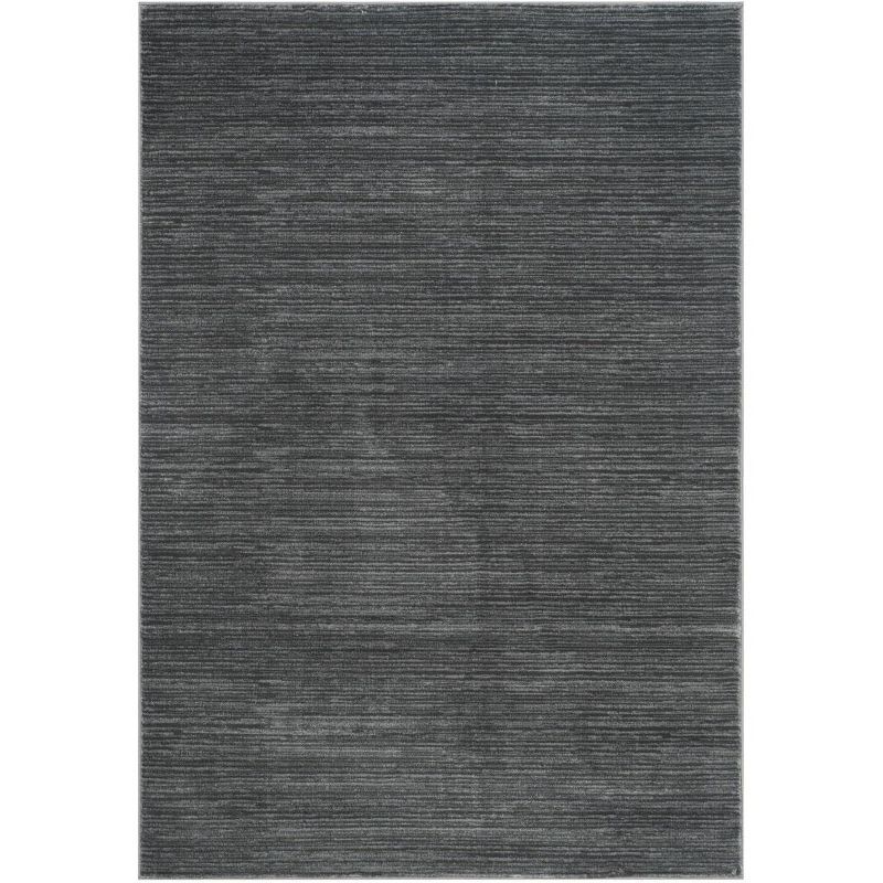 Gray 6' x 9' Solid Synthetic Easy Care Area Rug