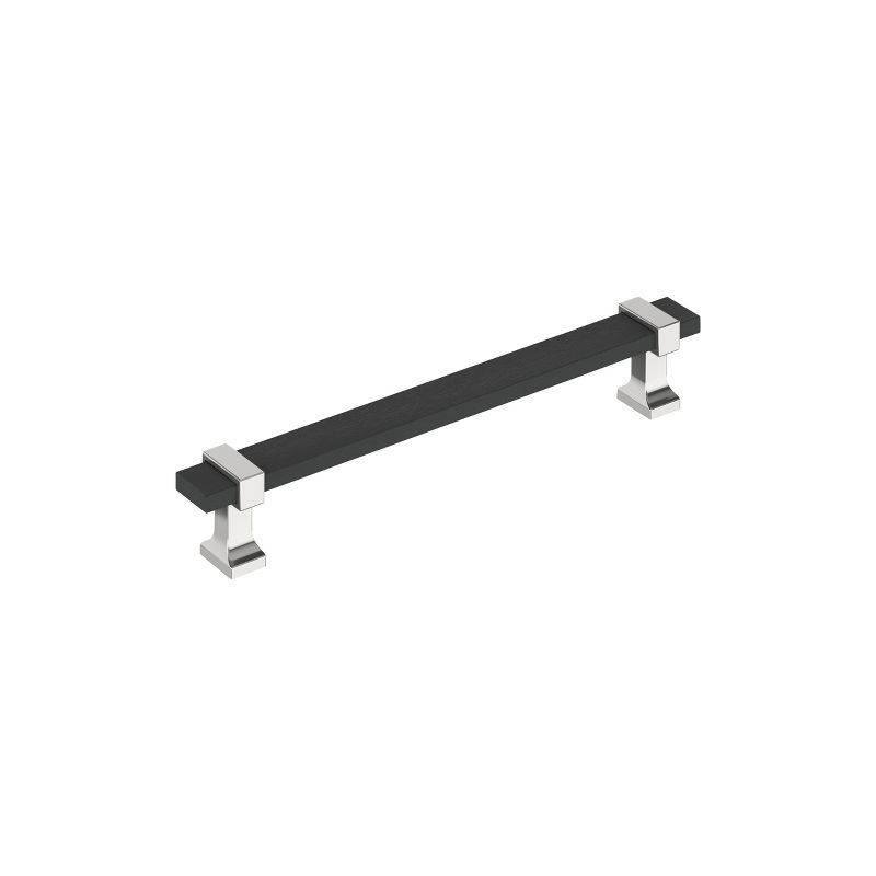 Overton 6-5/16 inch Matte Black and Polished Chrome Bar Pull