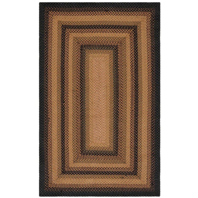 Handmade Gold and Sage Braided Cotton Area Rug, 4' x 6'