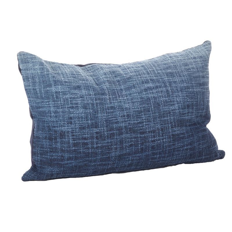 Navy Blue Ombre Cotton Down Filled Rectangular Pillow