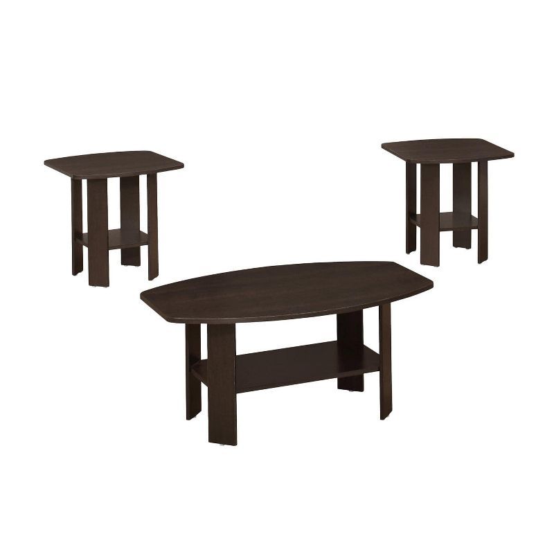 Cappuccino Modern 3-Piece Wood & Manufactured Wood Table Set