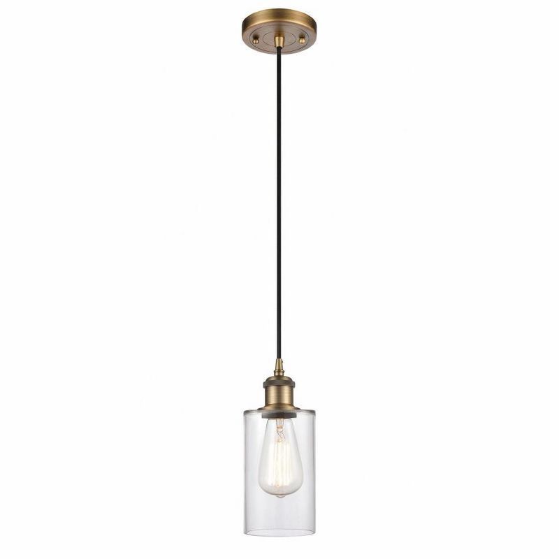 Clymer Brushed Brass and Clear Glass Mini Pendant Light