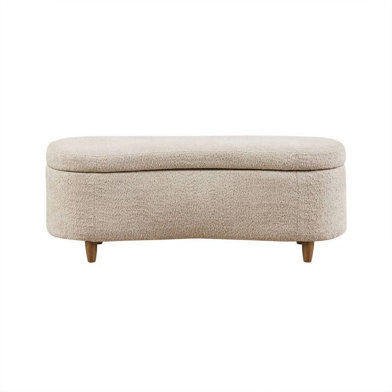 Bailey 48" Beige Boucle Flip Top Storage Bench