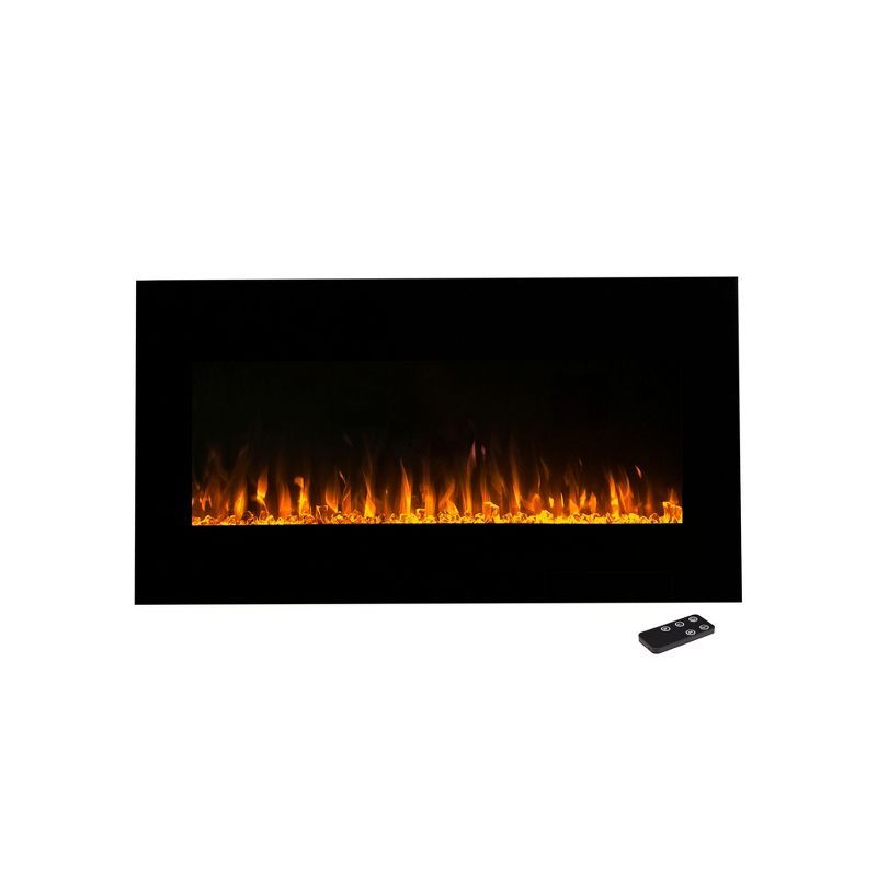 Northwest 42" Black Wall-Mounted Electric Fireplace with Remote