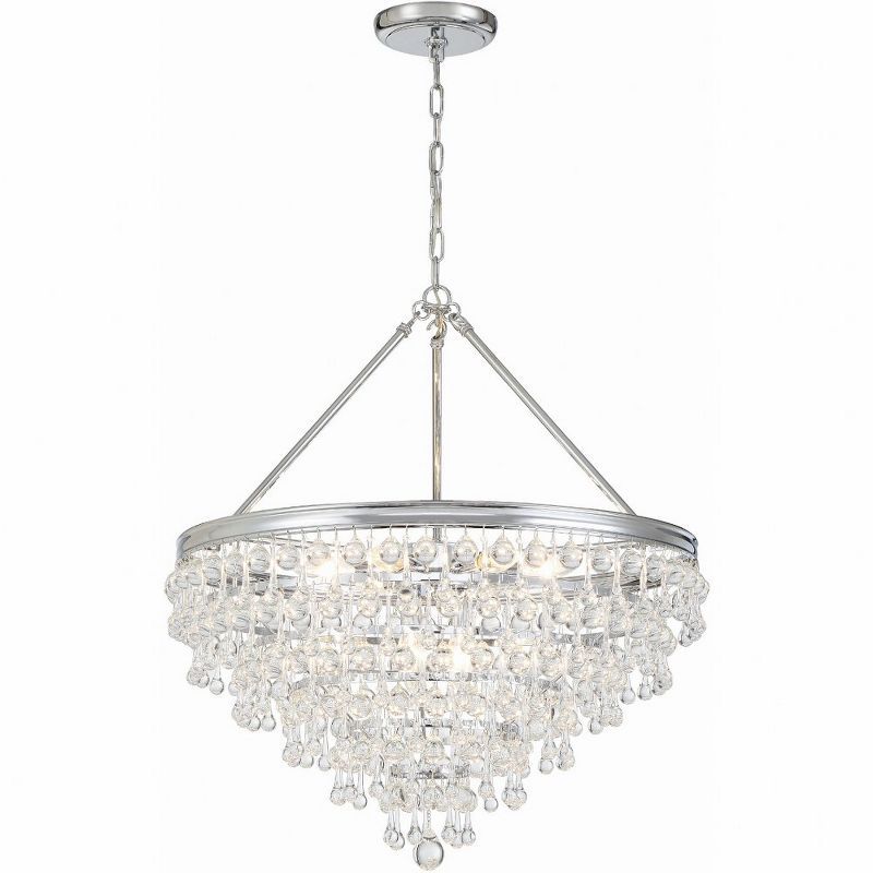 Polished Chrome Crystal 8-Light Chandelier