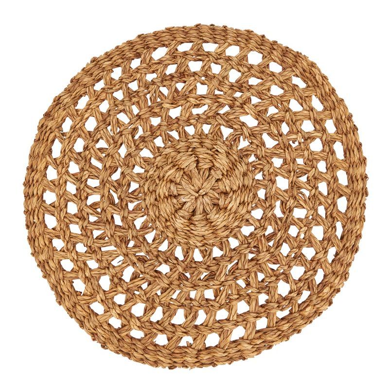 Rustic Charm Beige Seagrass Round Placemats, Set of 4