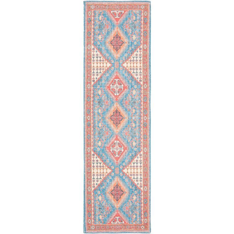 Mod Boho Hand-Loomed Cotton & Synthetic Red Runner Rug - 27in x 8in