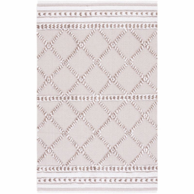 Augustine Ivory & Beige Boho-Mod 4'x6' Synthetic Area Rug