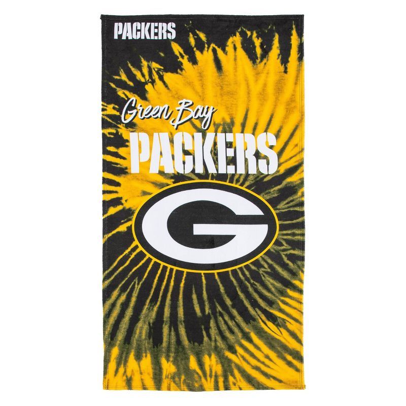 Green Bay Packers Psychedelic Tie-Dye Cotton-Poly Beach Towel