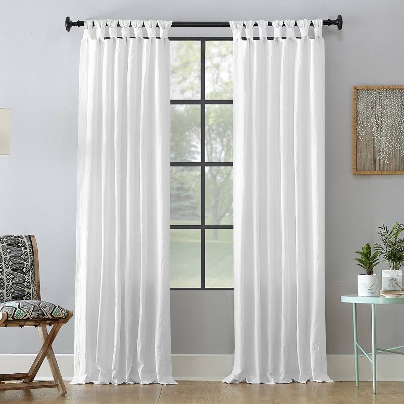 White Cotton Sheer Tab Top Window Panel