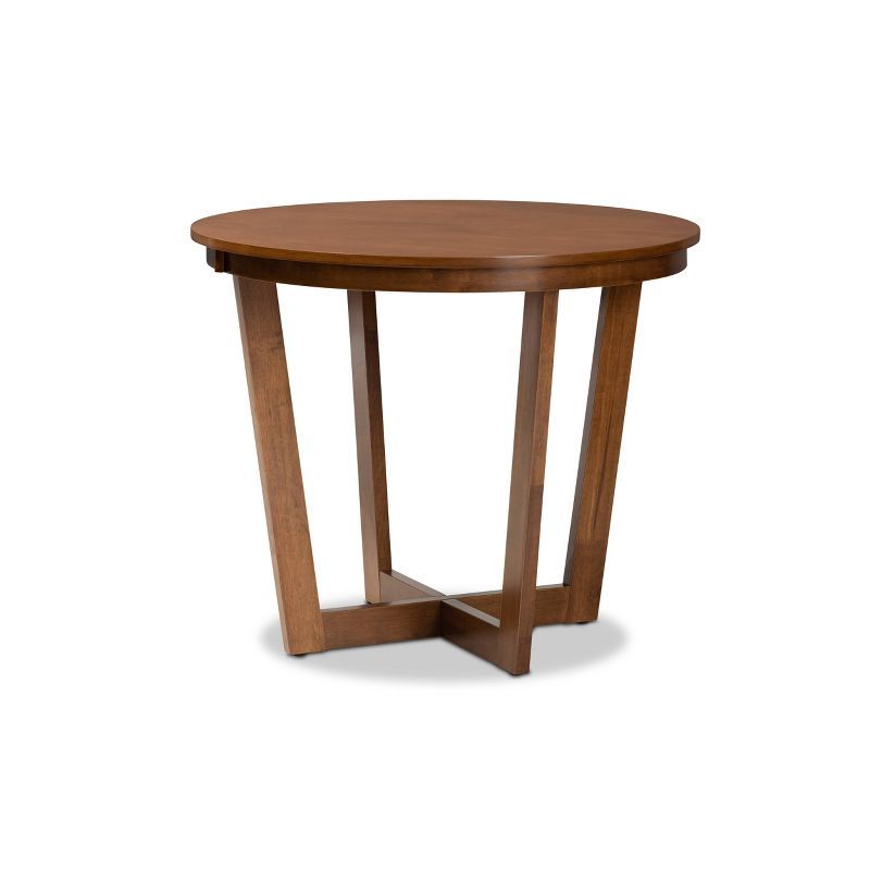 Alayna 36" Round Walnut Wood Contemporary Dining Table