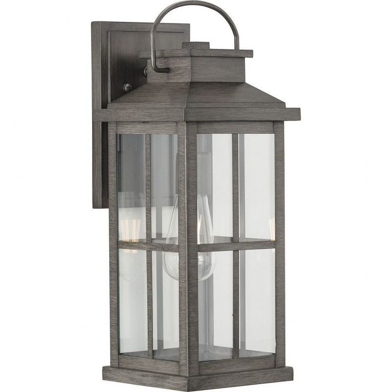 Antique Pewter 18" Aluminum Outdoor Wall Lantern with Clear Glass