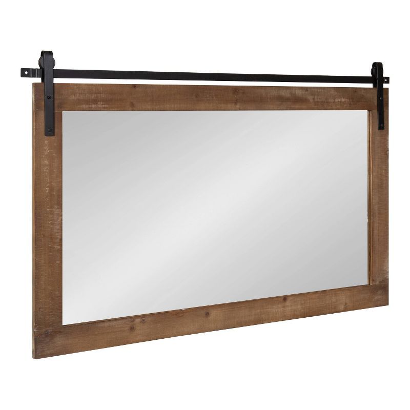 Rustic Brown Full Length Rectangular Wood Wall Mirror