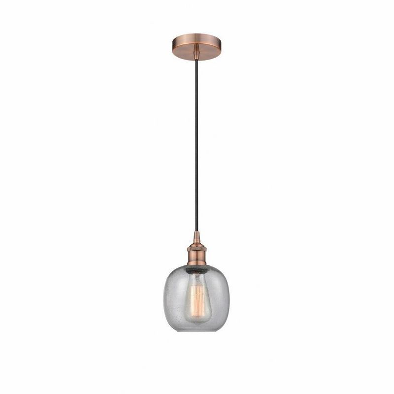 Antique Copper Glass Mini Globe Pendant Light