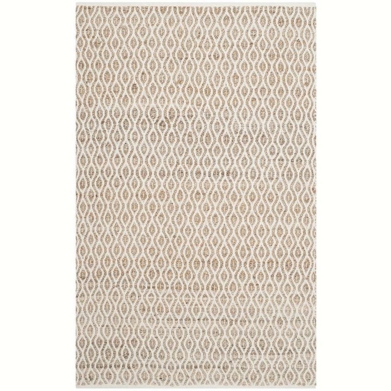 Natural Hand-Knotted Cotton Rectangular Area Rug 4' x 6'