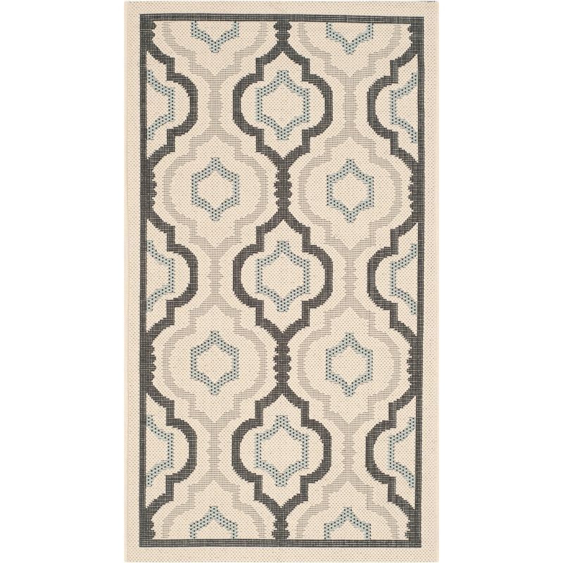 Geometric Beige and Gray Indoor/Outdoor Area Rug