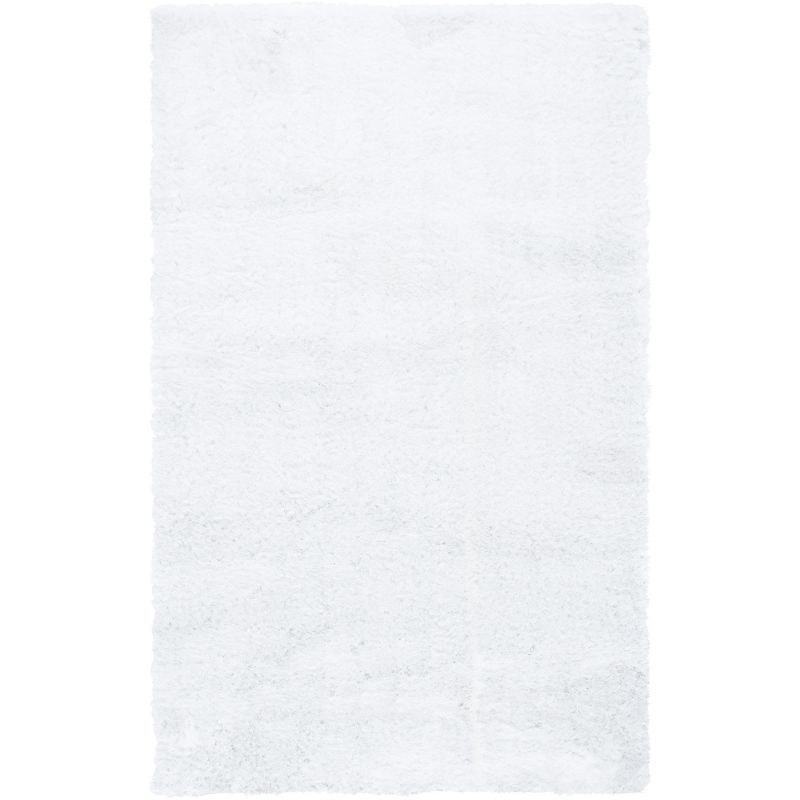 Ivory Hand-Tufted Shag Wool and Synthetic 4' x 6' Rug