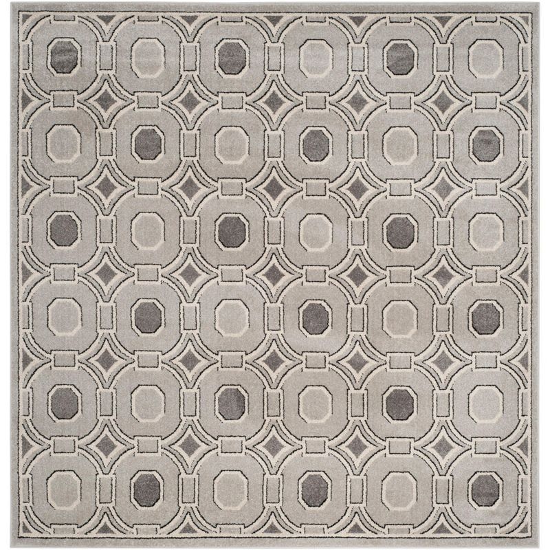 Amherst Light Grey/Ivory 7' Square Easy-Care Area Rug