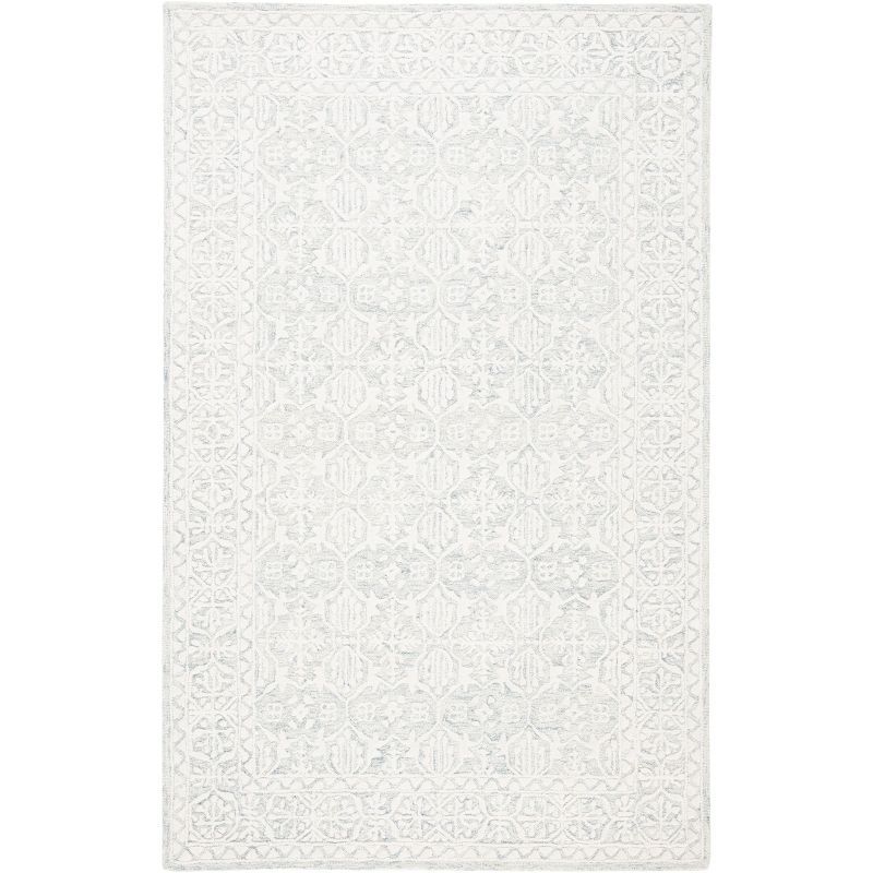 Ivory Rectangular Hand-Tufted Wool Area Rug