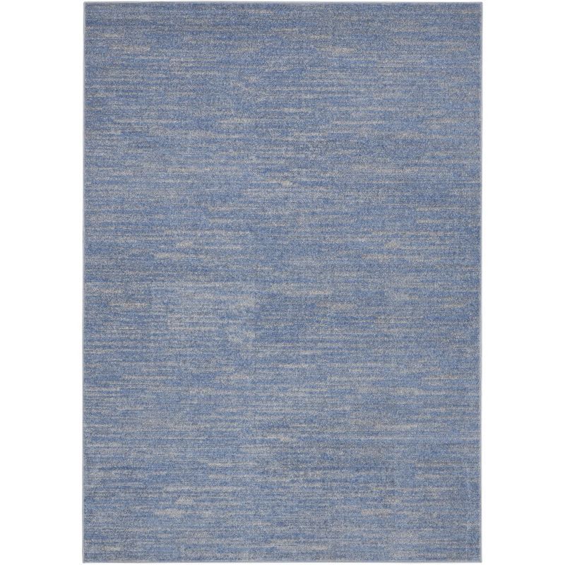 Reversible Marled Blue-Grey Synthetic 6' x 9' Area Rug