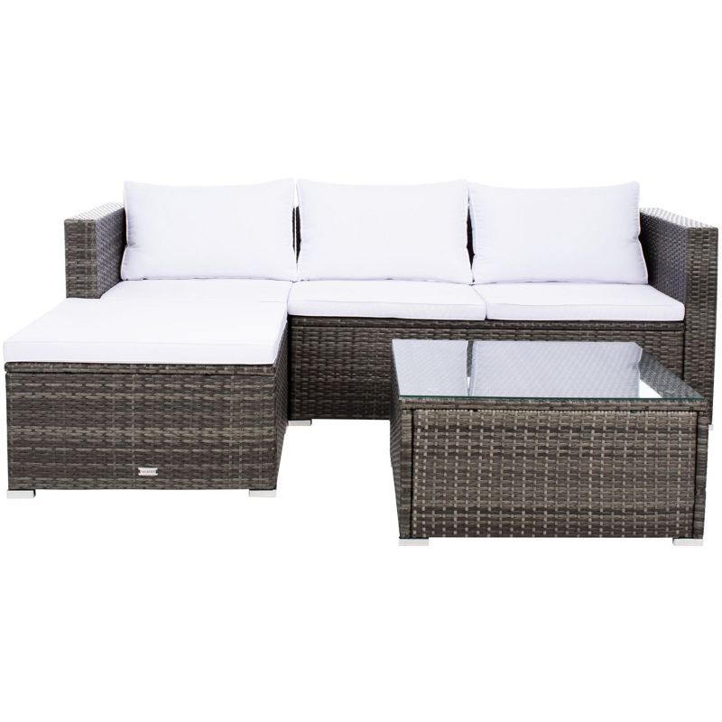 Madalina 4-Person Black Wicker Outdoor Conversation Set with Cushions