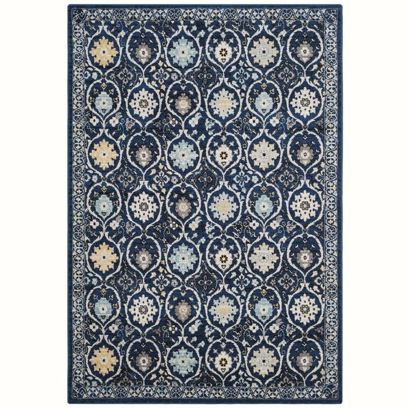 Royal Ivory Rectangular Synthetic Stain-Resistant Area Rug