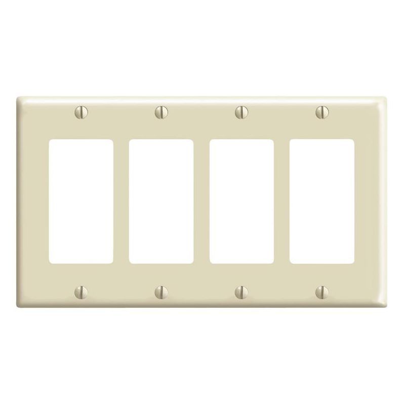 Ivory 4-Gang Thermoset Plastic Decorator Wall Plate