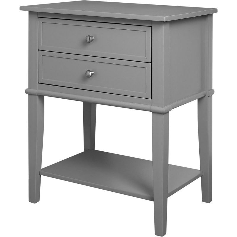 Franklin Gray Solid and Manufactured Wood End Table with Storage