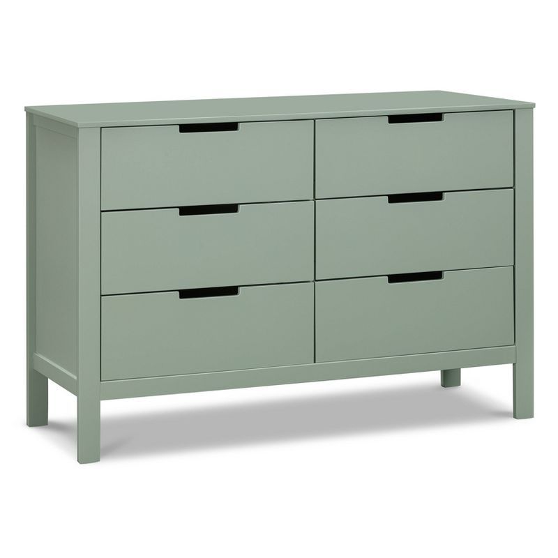 Light Sage Double Nursery 6-Drawer Dresser