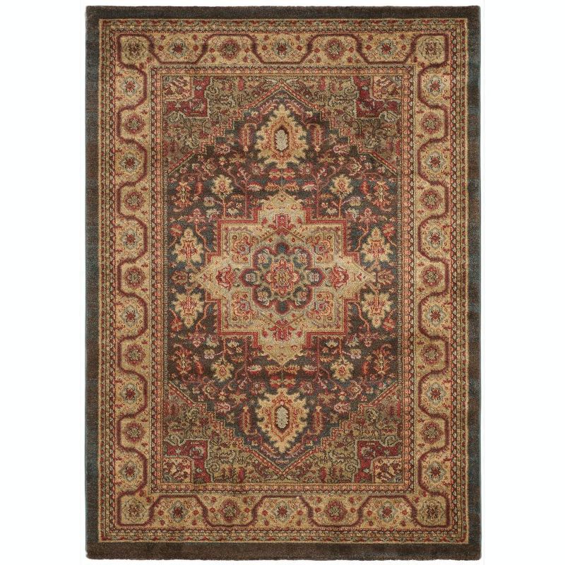 Hand-knotted Red Synthetic Rectangular Area Rug