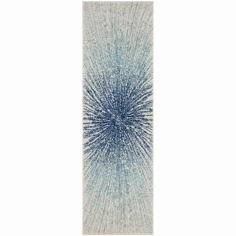 Royal Ivory Abstract Burst Runner Rug 2'2" x 7'