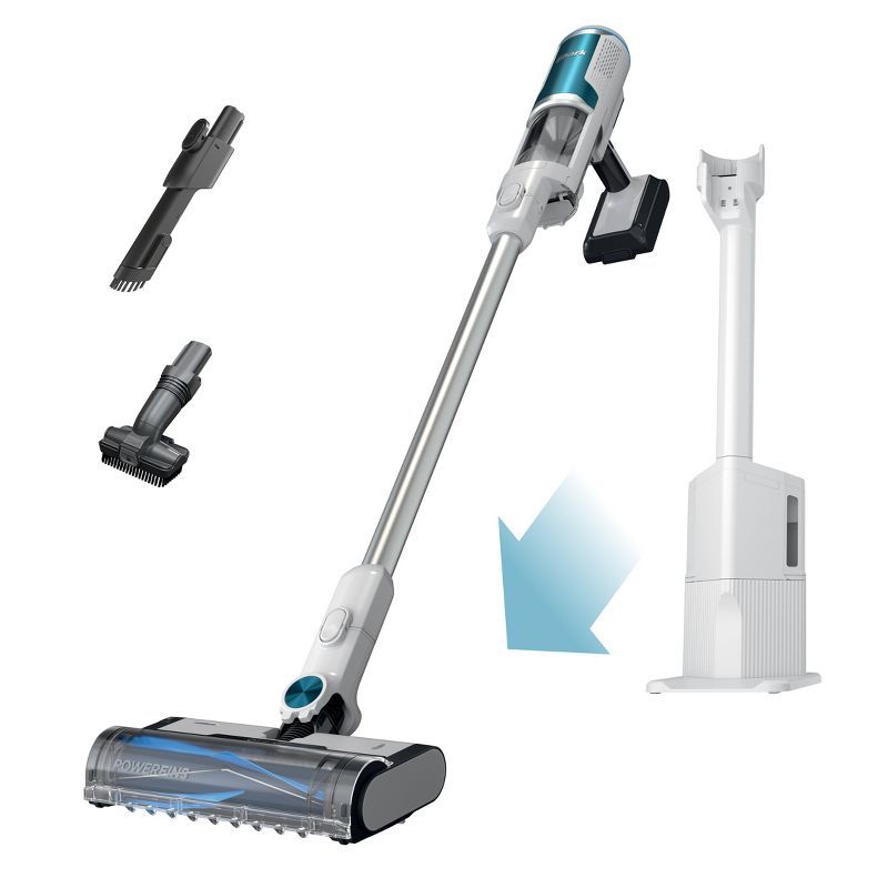 White Cordless Stick Vacuum with HEPA Filter and Auto-Empty System