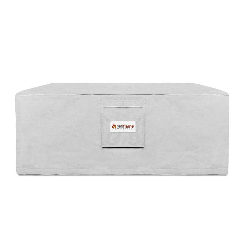 Light Gray Polyester Square Fire Table Protective Cover