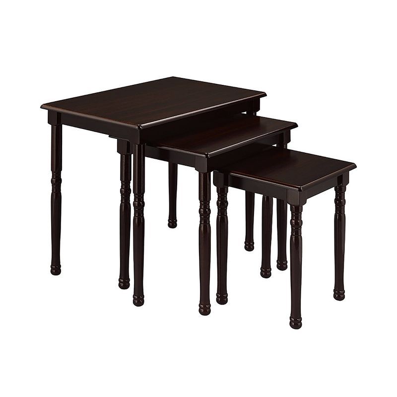 Cherry Wood 3-Piece Rectangular Nesting Table Set