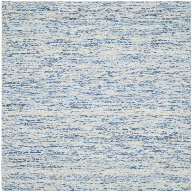 Himalaya Blue Hand-Knotted Wool Square Area Rug