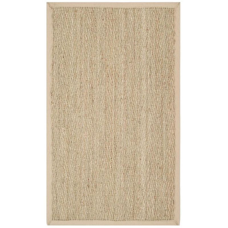 Natural Beige Herringbone Seagrass Area Rug 3' x 5'