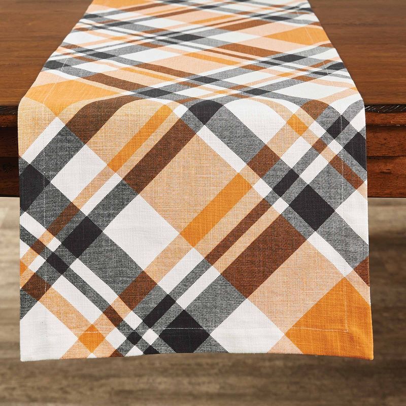 Autumn Plaid Cotton Table Runner 14x16