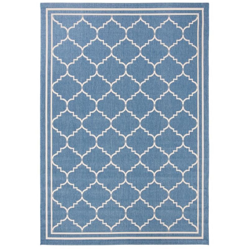 Courtyard Blue and Beige Synthetic Outdoor Area Rug