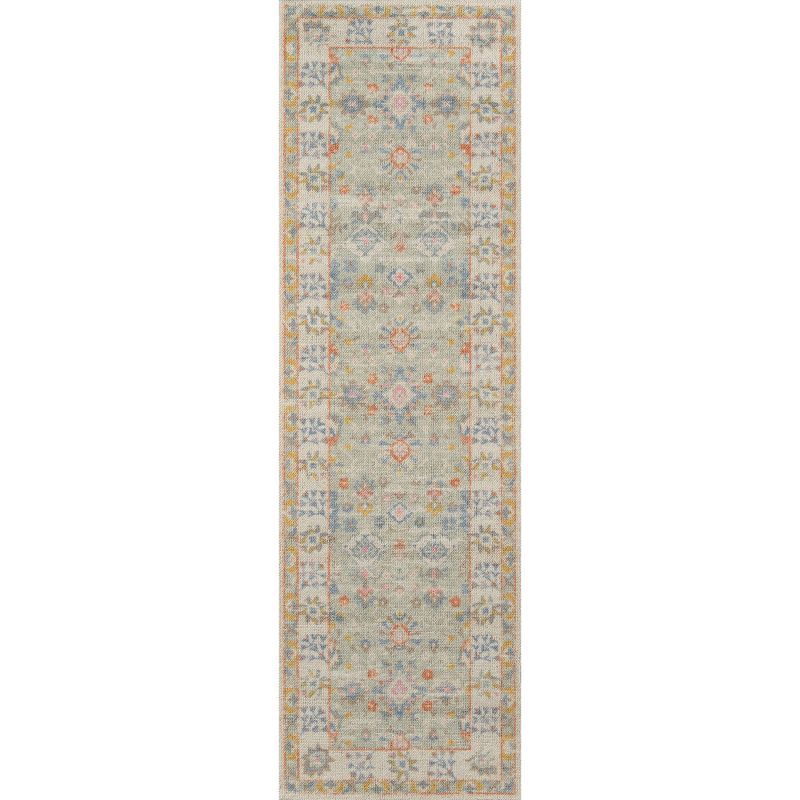 Anatolia Light Blue Wool and Nylon Runner Rug