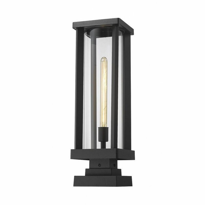 Glenwood Black Aluminum and Glass Outdoor Lantern