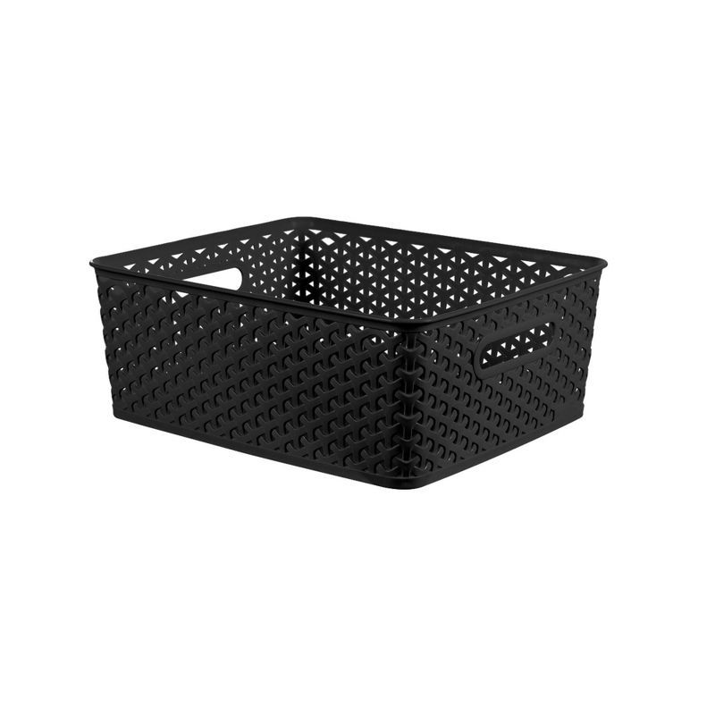 Medium Black Polypropylene Y-Weave Storage Basket