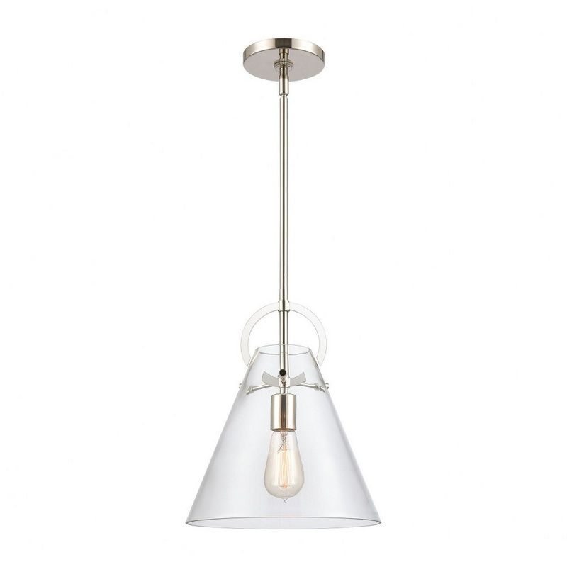 Gabby Mini Polished Nickel 1-Light Pendant with Clear Glass