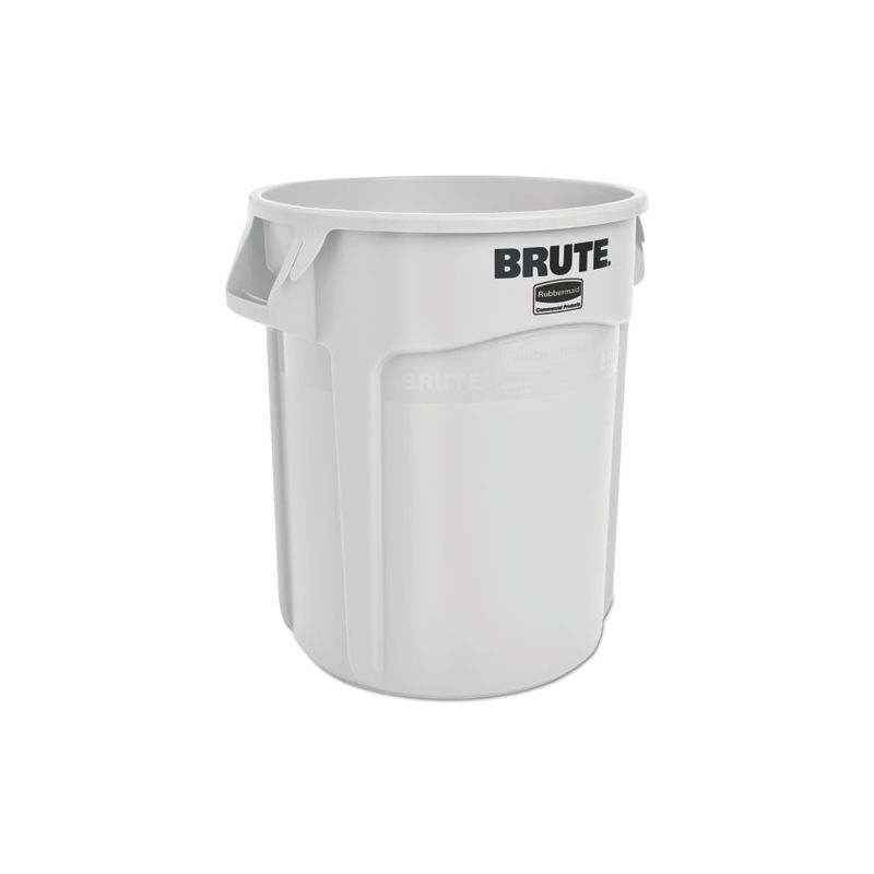 White 20-Gallon Round Plastic Touchless Trash Can